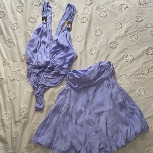 free people lilac purple two piece set